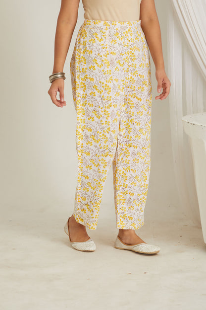 Yellow And White Floral Co-ord Set