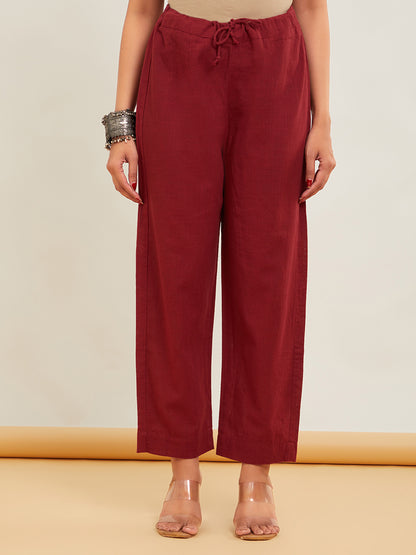 Evergreen Cotton Pants in Solid Colors With Pockets