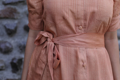 Beige chanderi dress