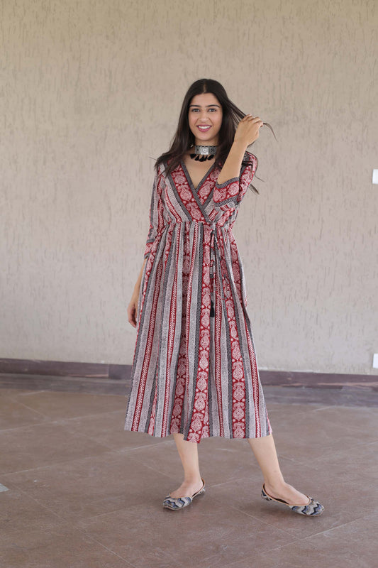 Bagh Cotton Wrap Dress