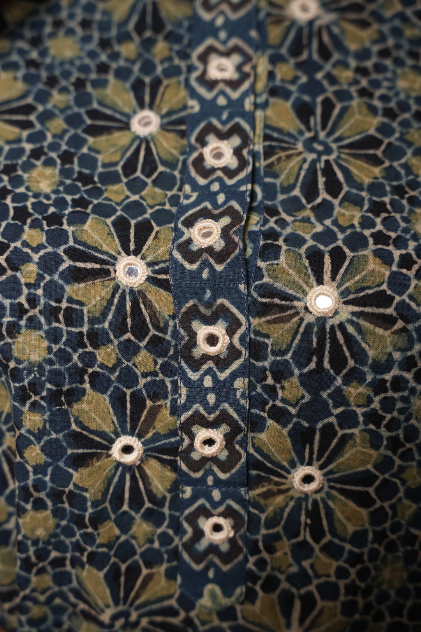 Green ajrakh cordset