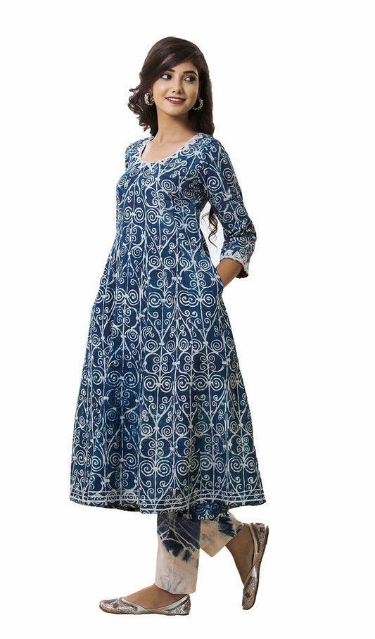 Indigo Beaded kurta
