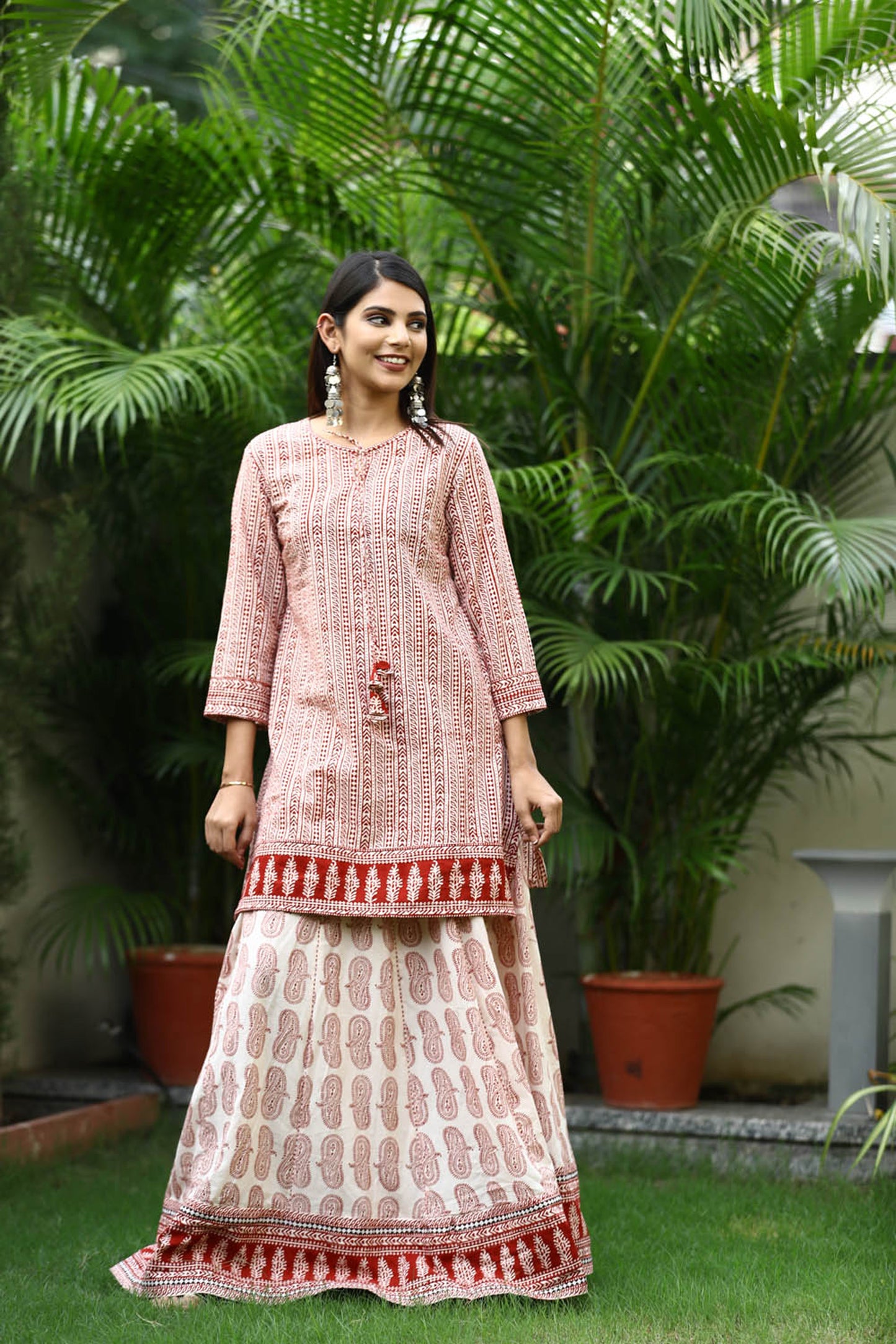 Bagh Print Kurta Lehenga