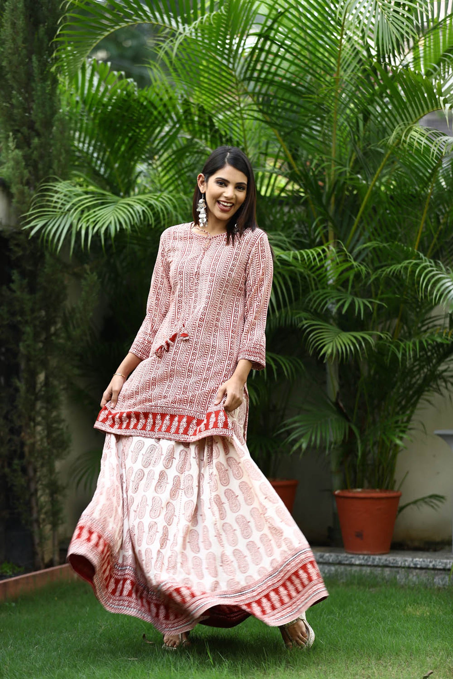 Bagh Print Kurta Lehenga