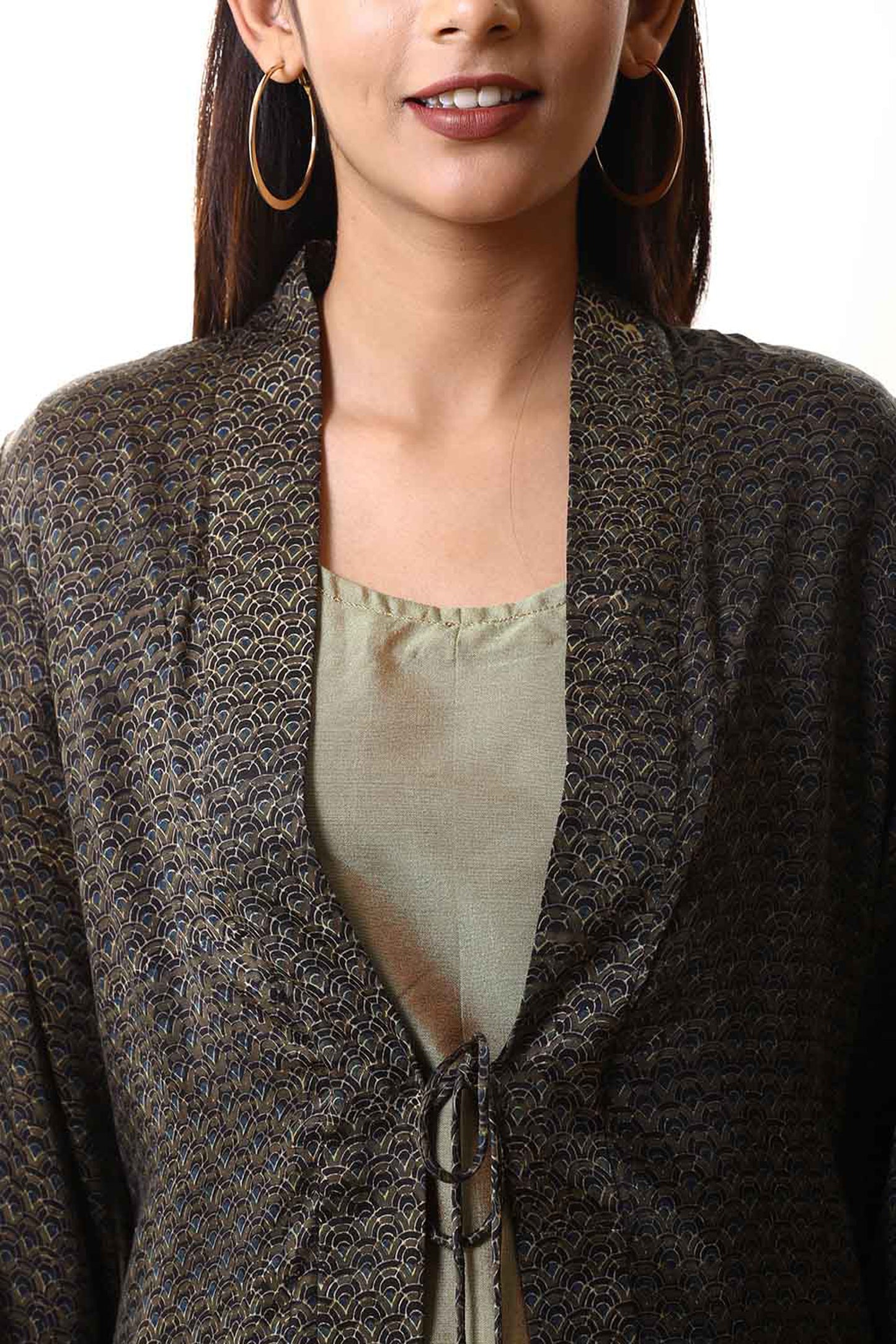 Olive green Modal shrug dress