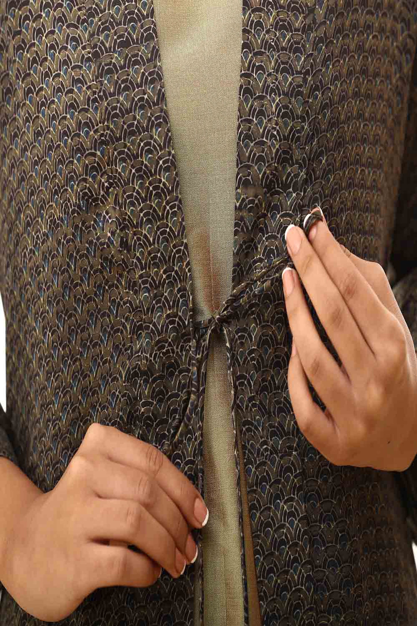 Olive green Modal shrug dress