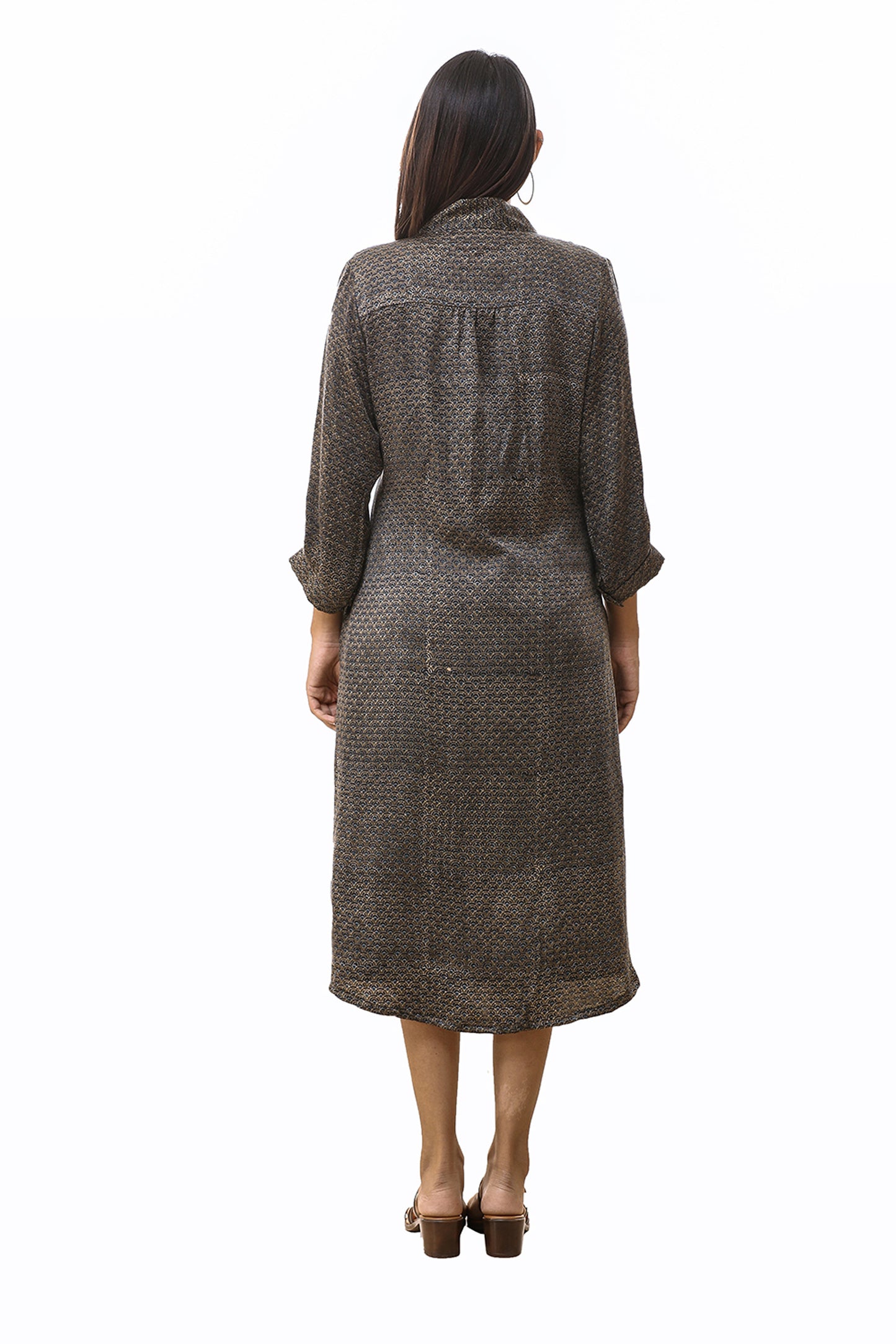 Olive green Modal shrug dress