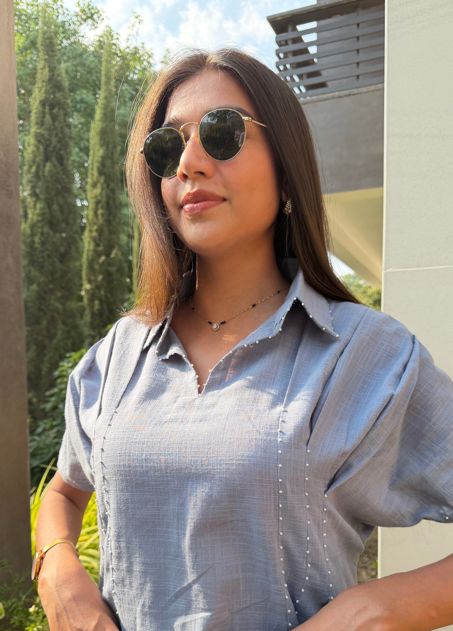 Blue Cotton Dress