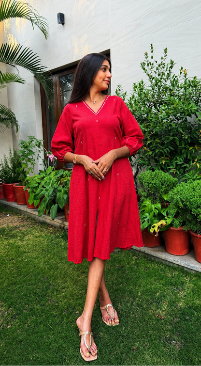 Red Cotton Dress