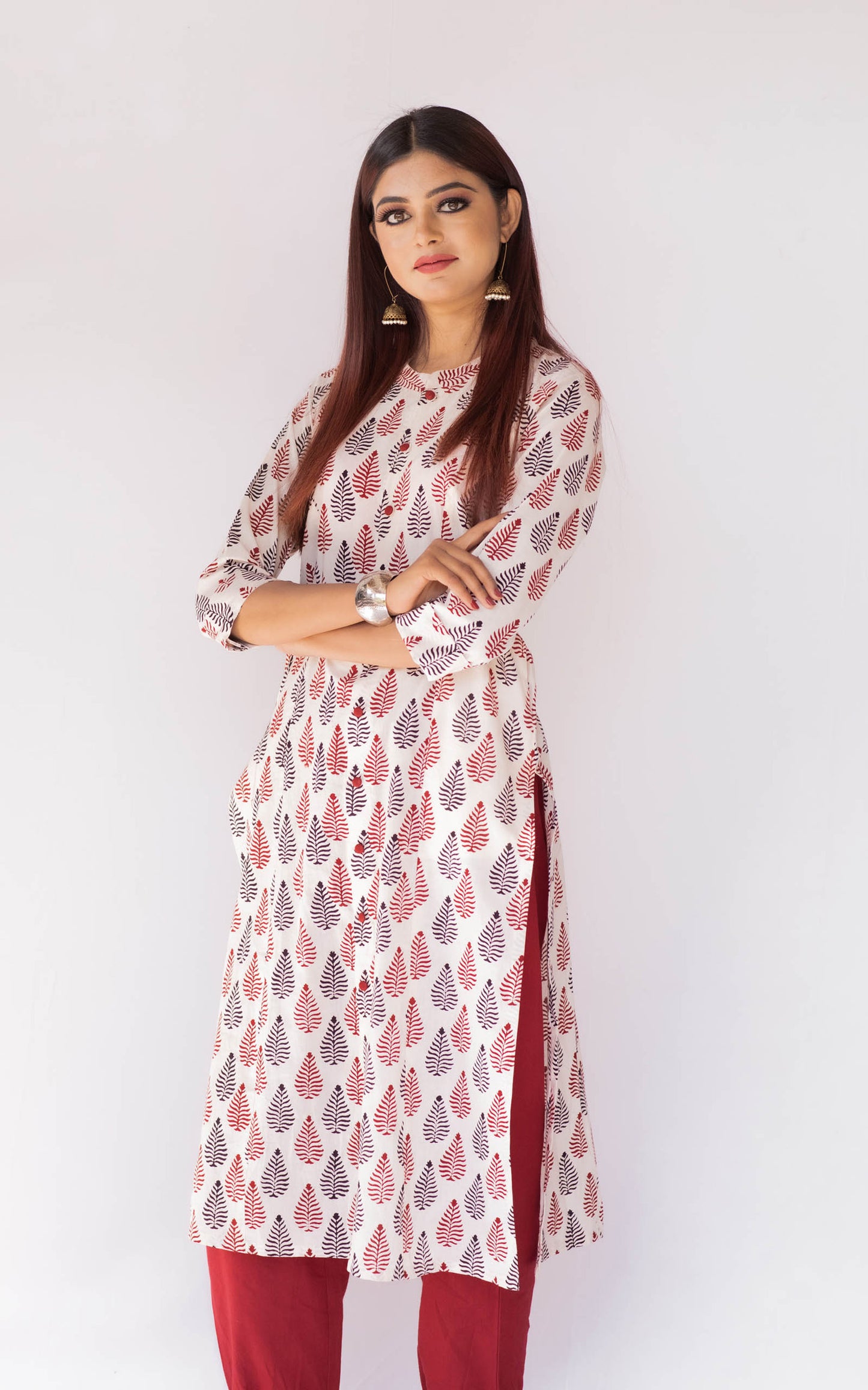 White Bagh print kurta