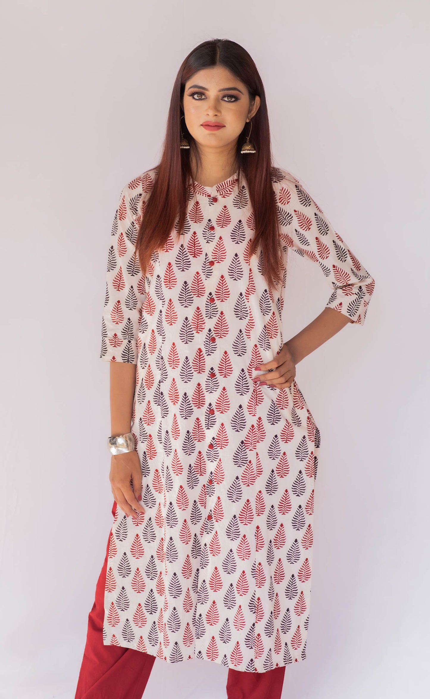 White Bagh print kurta