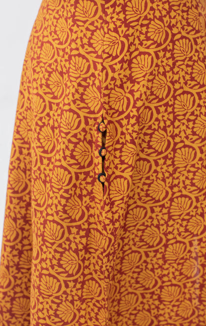Mustard floral bagh print suitset