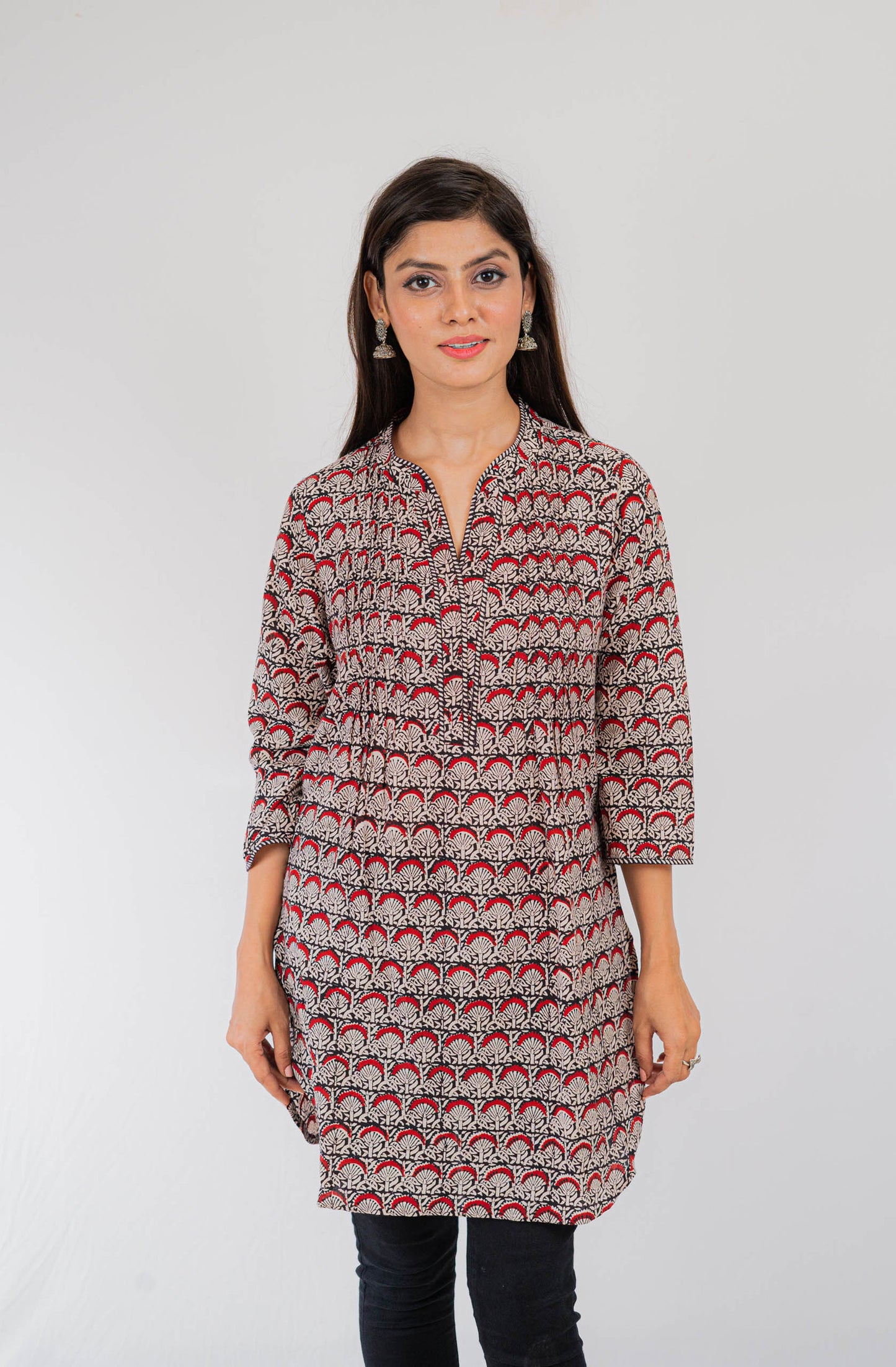 Bagh Print mandarin collar kurti