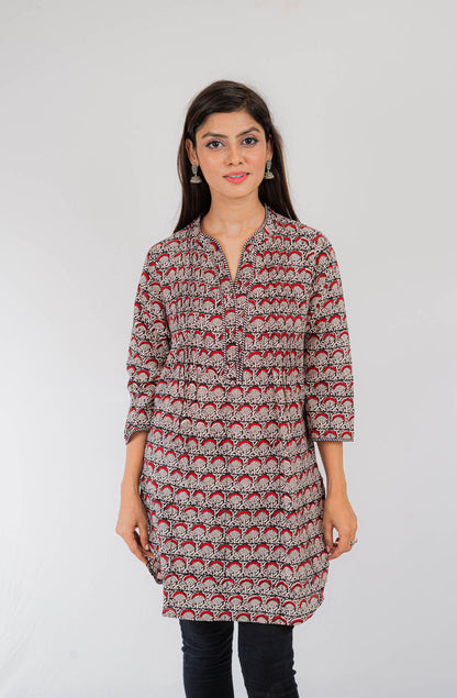 Bagh Print mandarin collar kurti