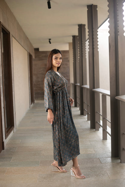 Blue Kaftan style Modal Dress