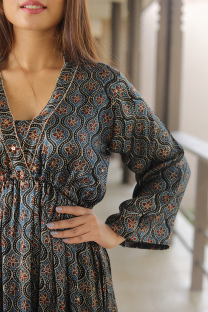 Blue Kaftan style Modal Dress
