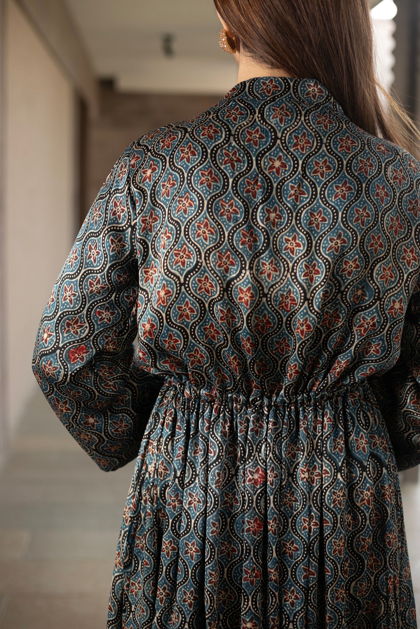 Blue Kaftan style Modal Dress