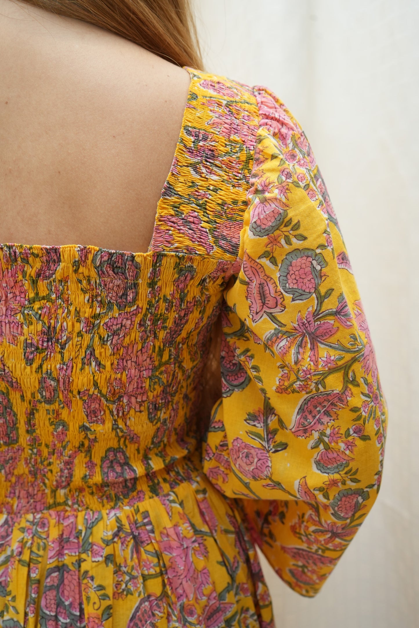 Yellow Smocking Dress
