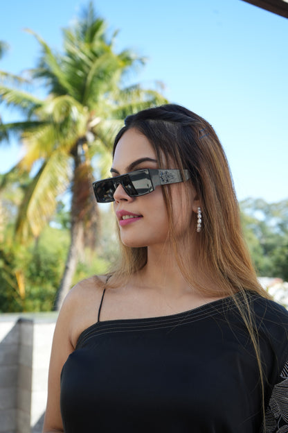 Cotton silk zari embellished asymmetric Cordset