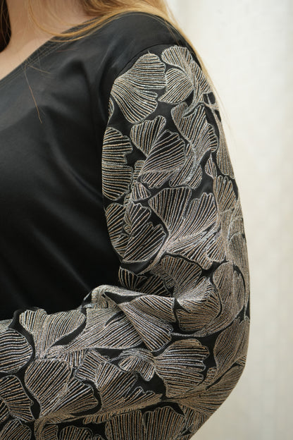 Cotton silk zari embellished asymmetric Cordset