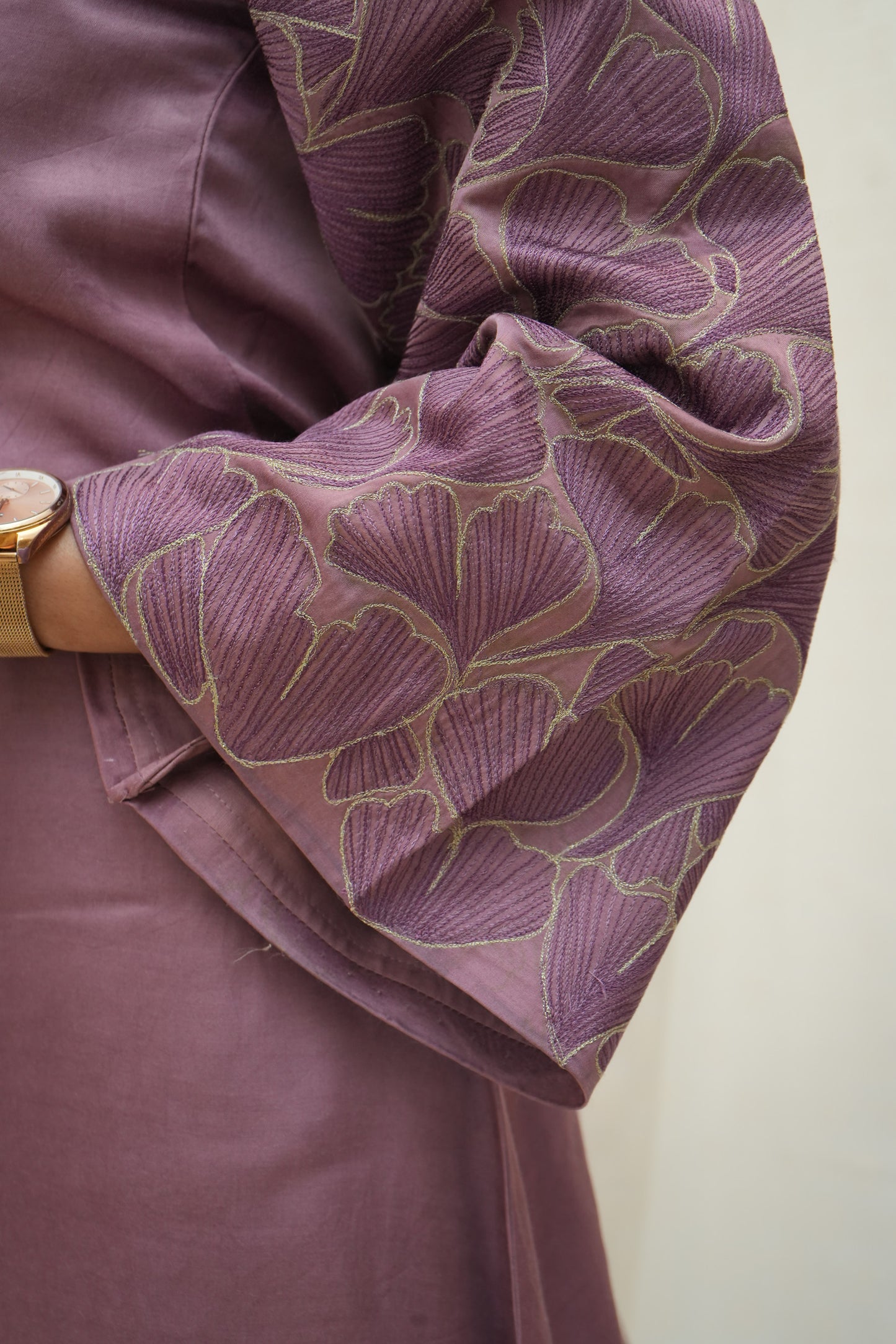 Cotton silk zari embellished asymmetric Cordset