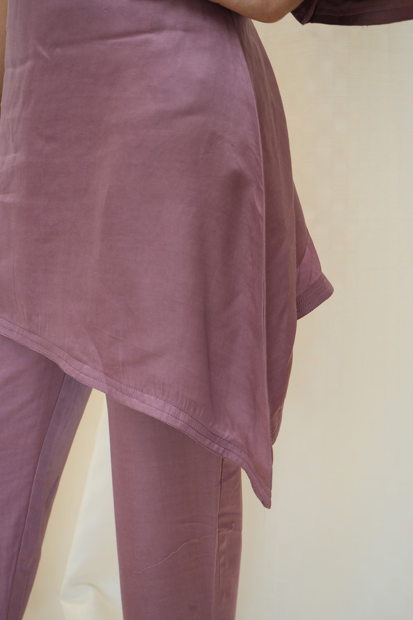 Cotton silk zari embellished asymmetric Cordset