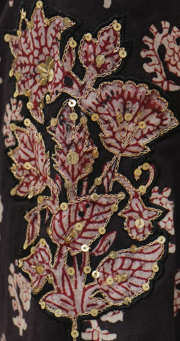 Black bagh buta hand embroidery sequence embellished suitset