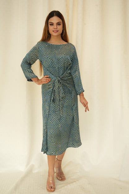 Indigo Geometric Modal dress