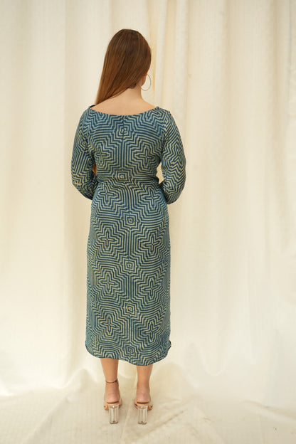Indigo Geometric Modal dress