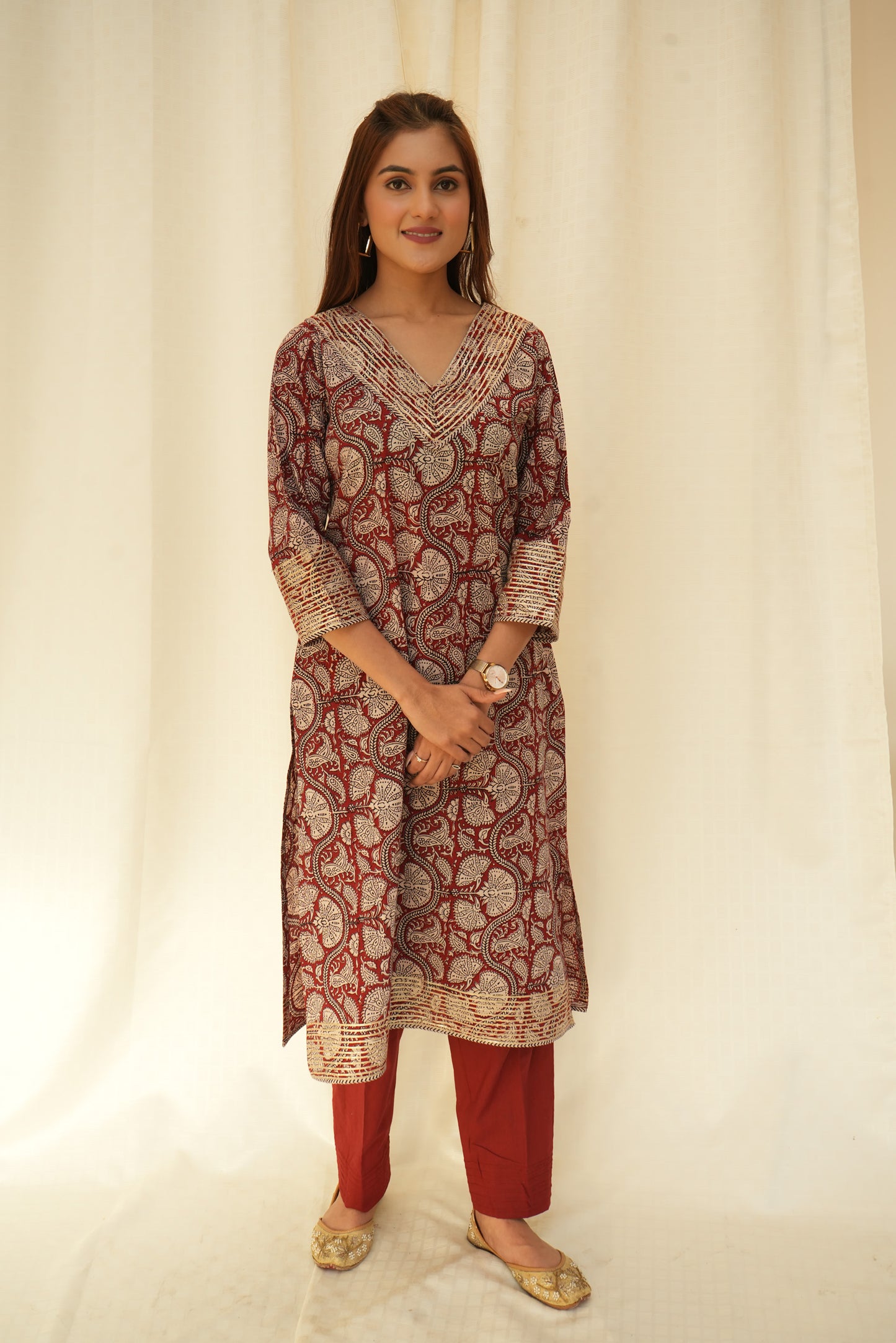 Bagh Print gota lace Suitset