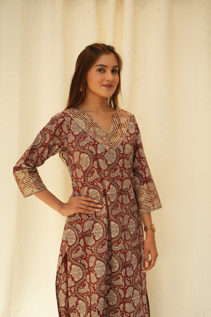 Bagh Print gota lace Suitset