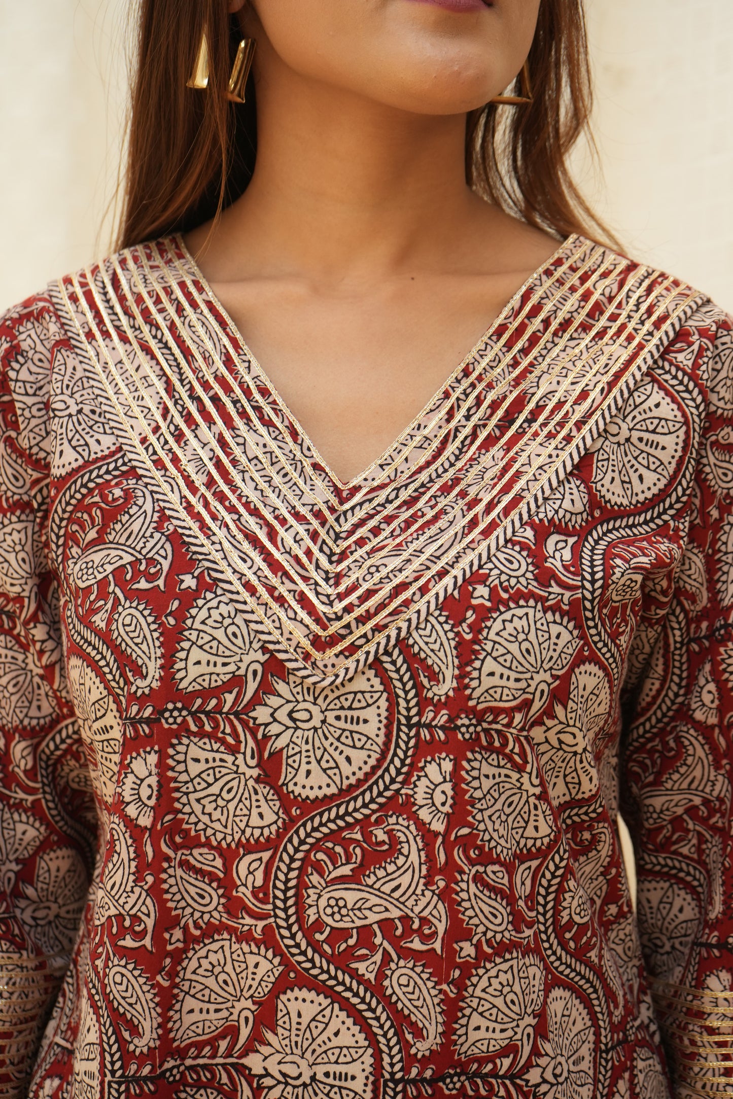 Bagh Print gota lace Suitset