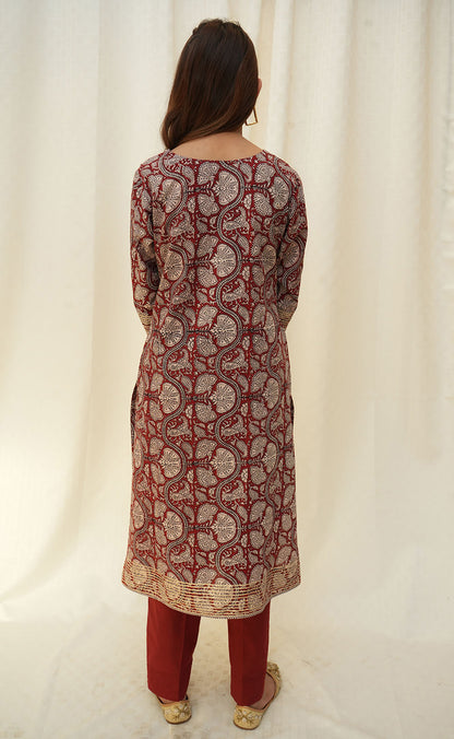 Bagh Print gota lace Suitset