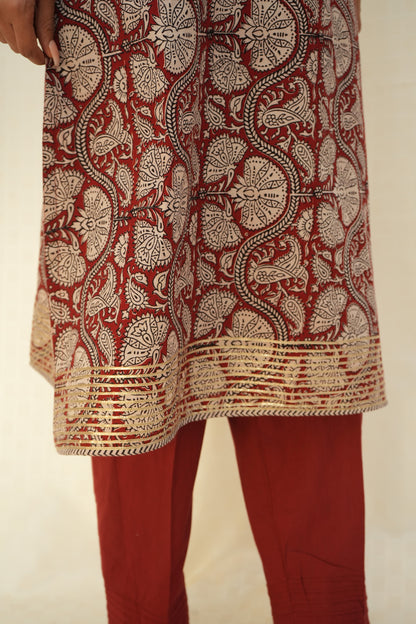 Bagh Print gota lace Suitset