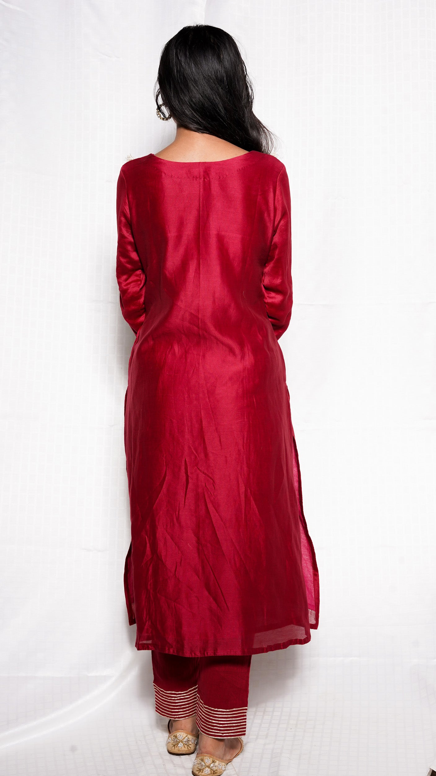 Marron Modal ajrakh patched suitset