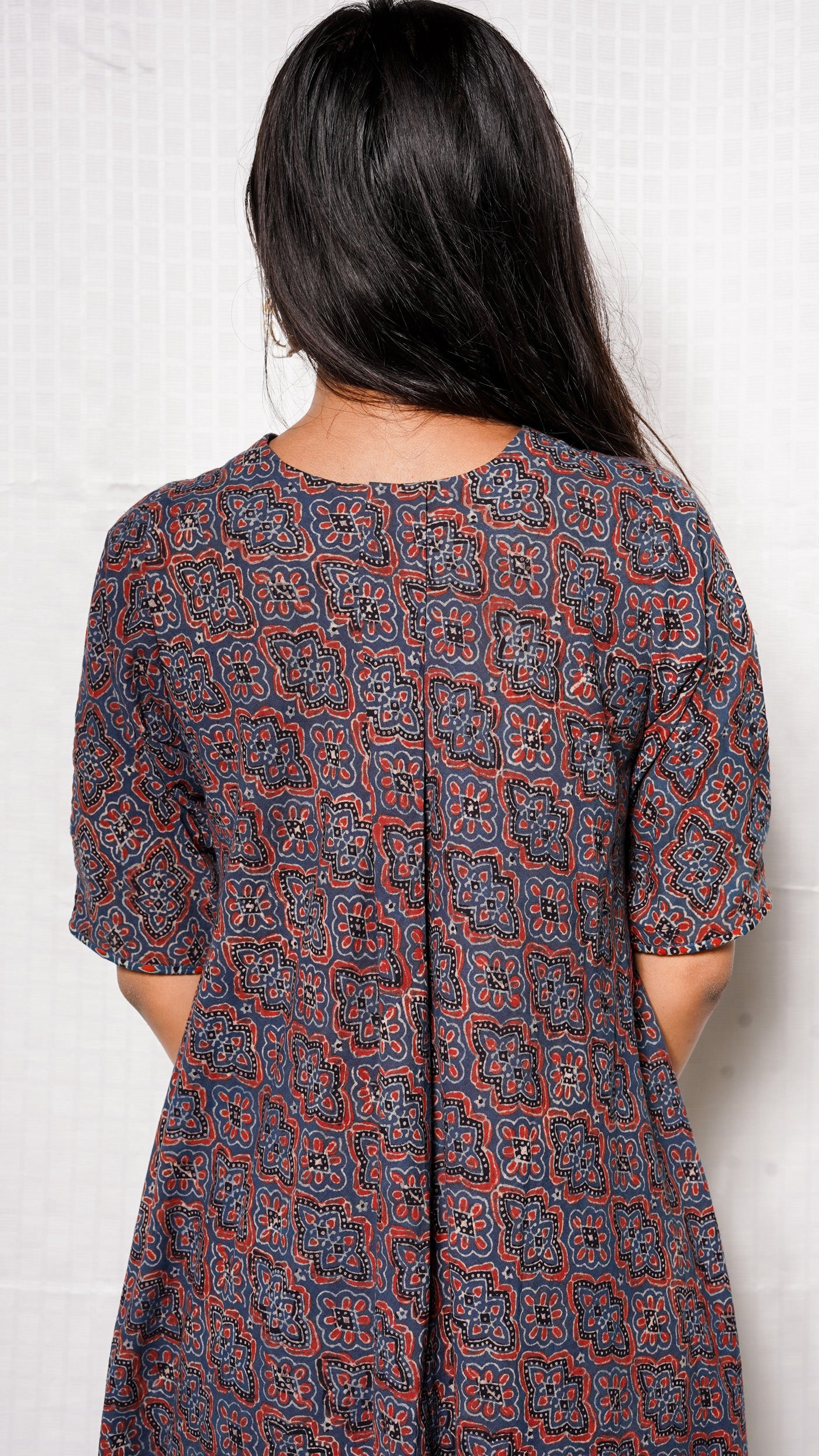 Blue Ajrakh Vneck Buta Print Cordset
