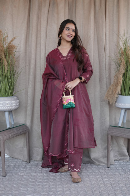 Maroon Chanderi