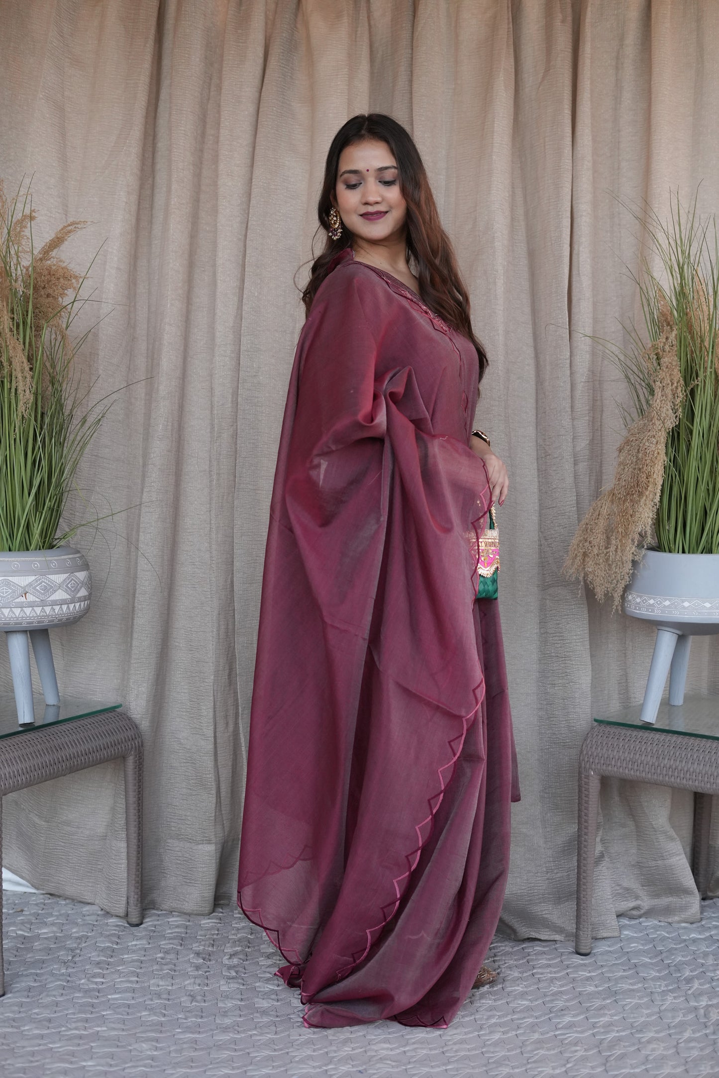 Maroon Chanderi