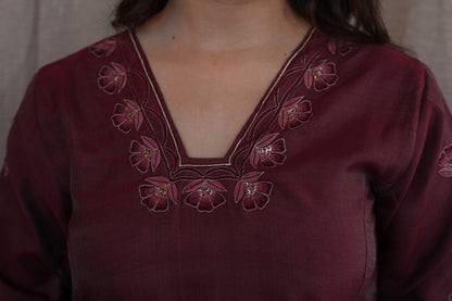 Maroon Chanderi