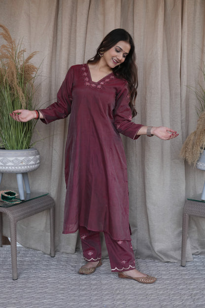 Maroon Chanderi