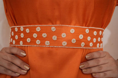 Orange Modal Beaded Belt Dress