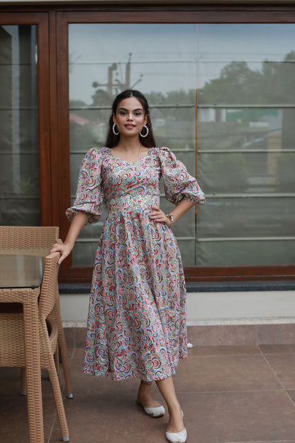 Multicolor sequence embellished dress