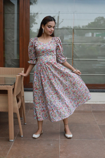 Multicolor sequence embellished dress