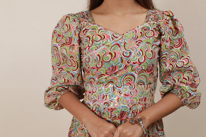 Multicolor sequence embellished dress