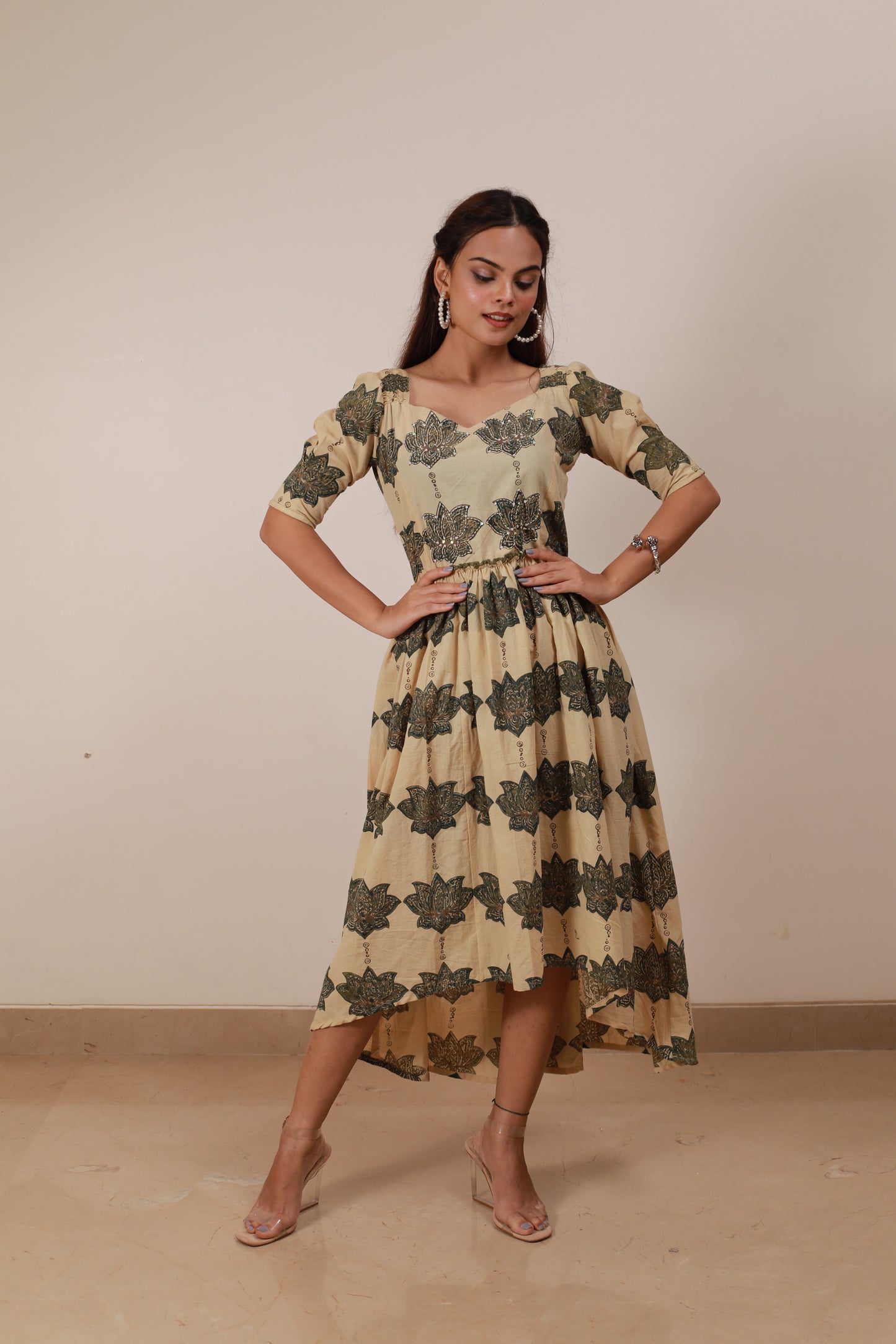 Ajrakh lotus dress