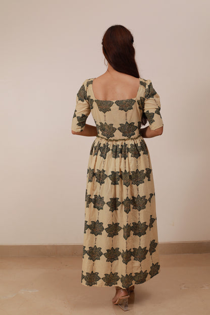Ajrakh lotus dress