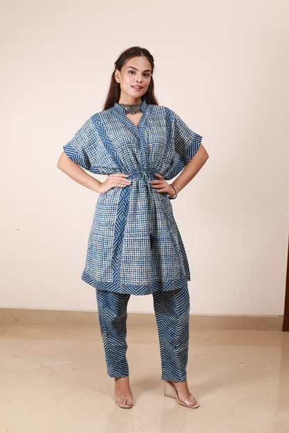 Indigo kaftan style Cordset
