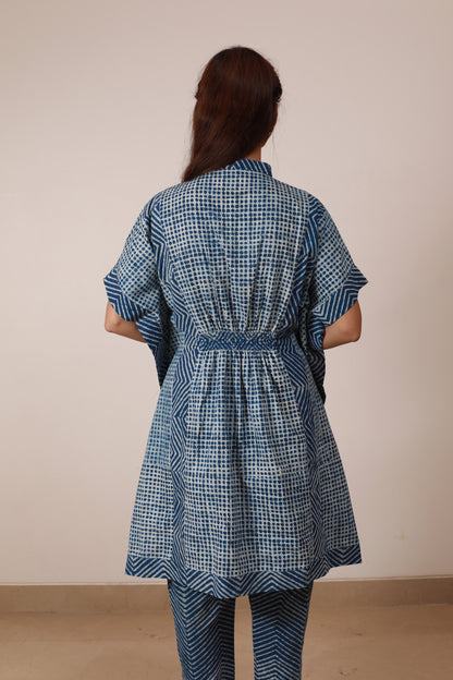 Indigo kaftan style Cordset