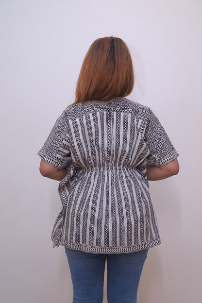 Black bagh pleated top