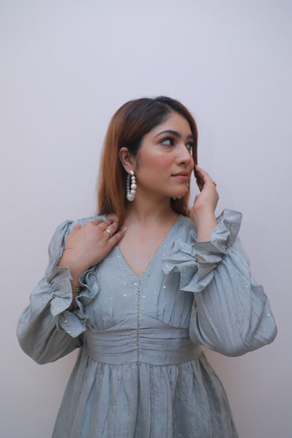 Grey Chanderi Cordset